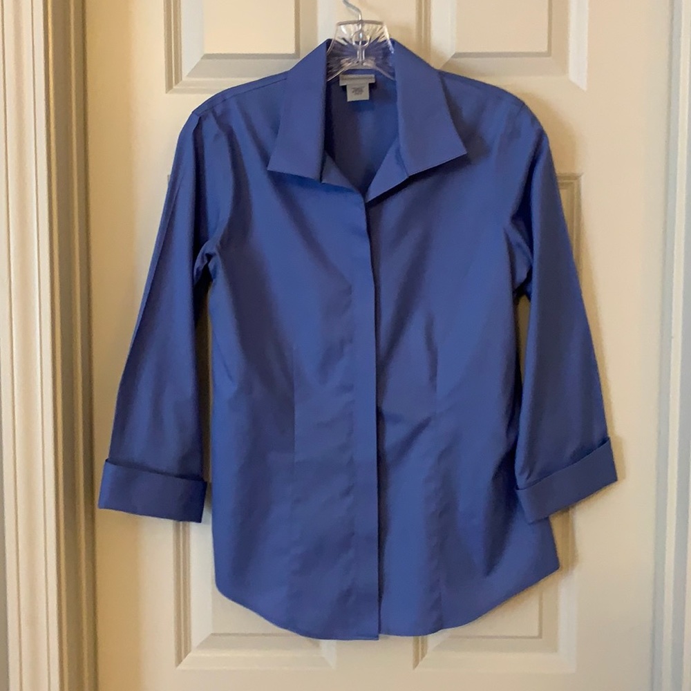 Chico’s Dusty Blue 3/4 length sleeve blouse